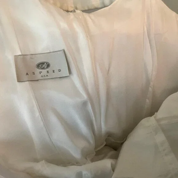 Aspeed white wedding gown corset rhinestone top 3-layer chiffon skirt EUC Size 4 - Picture 10 of 11